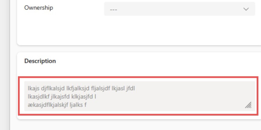 Placeholder for Text Input