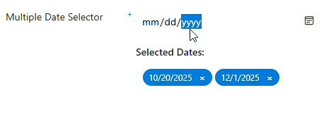 Multi-Date Selector