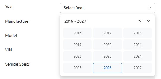 Year Selector Dropdown