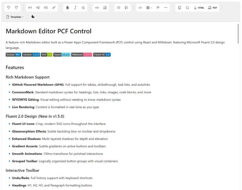 MarkDown Viewer | PCF Gallery