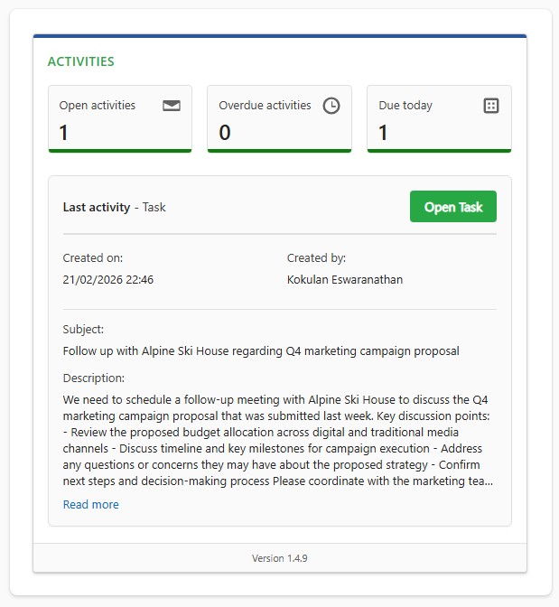 Activity Summary PCF