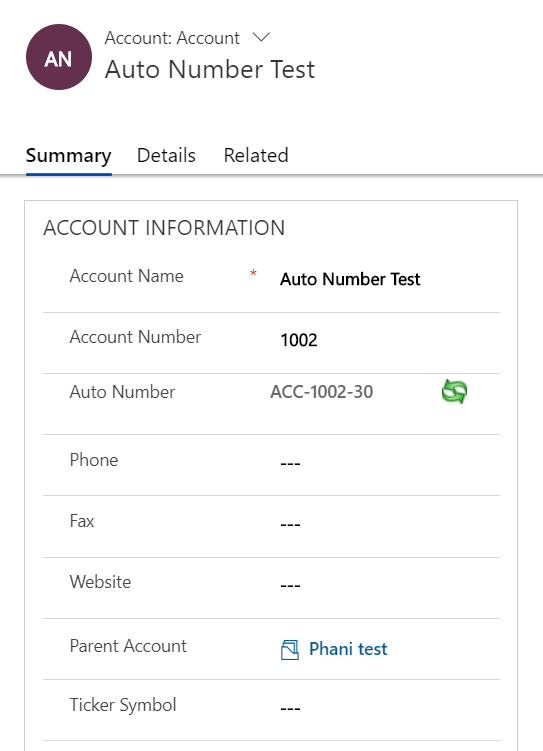 Auto Number Control