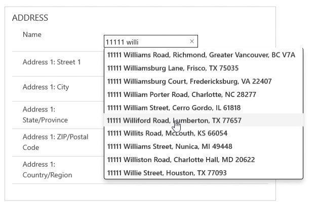 Azure Maps Search Control