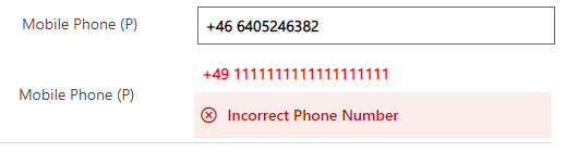 Check Phone Number Control