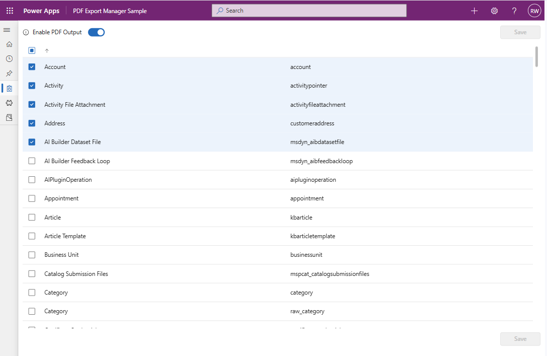 Export PDF Manager