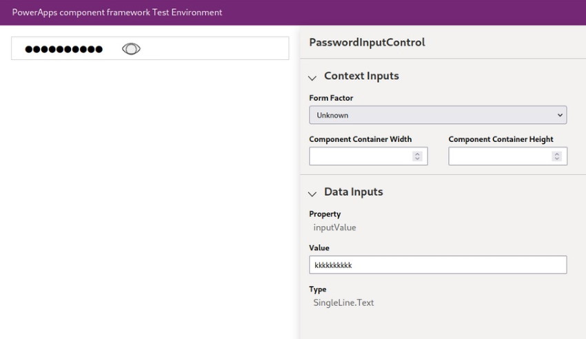 Password Input Control