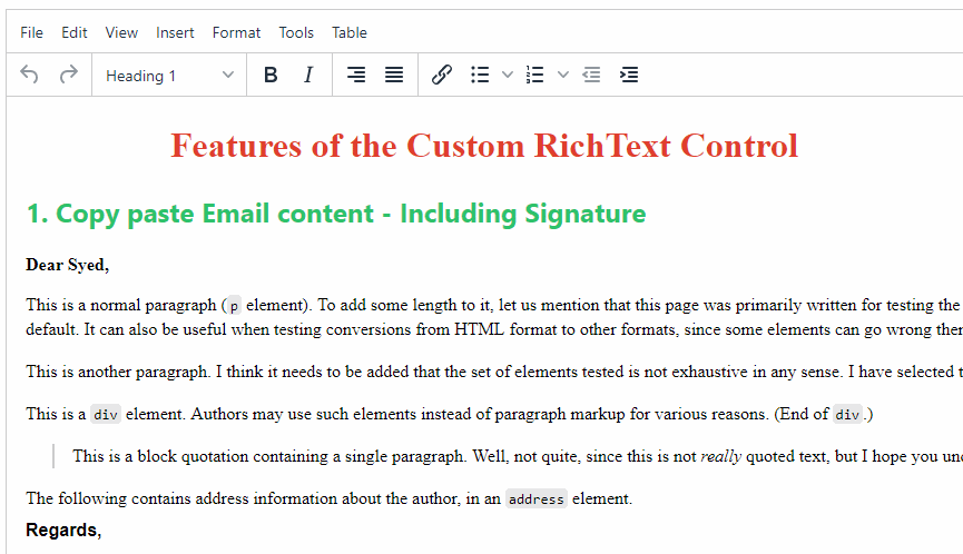 Custom Rich Text Editor