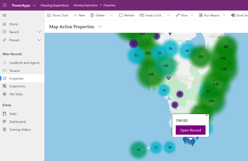 Azure Maps Cluster Spider