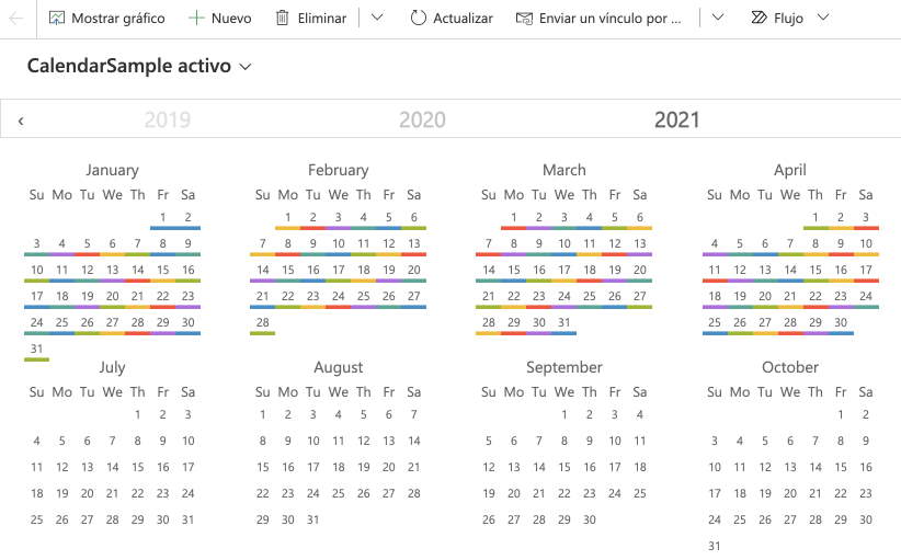 Year Calendar Control
